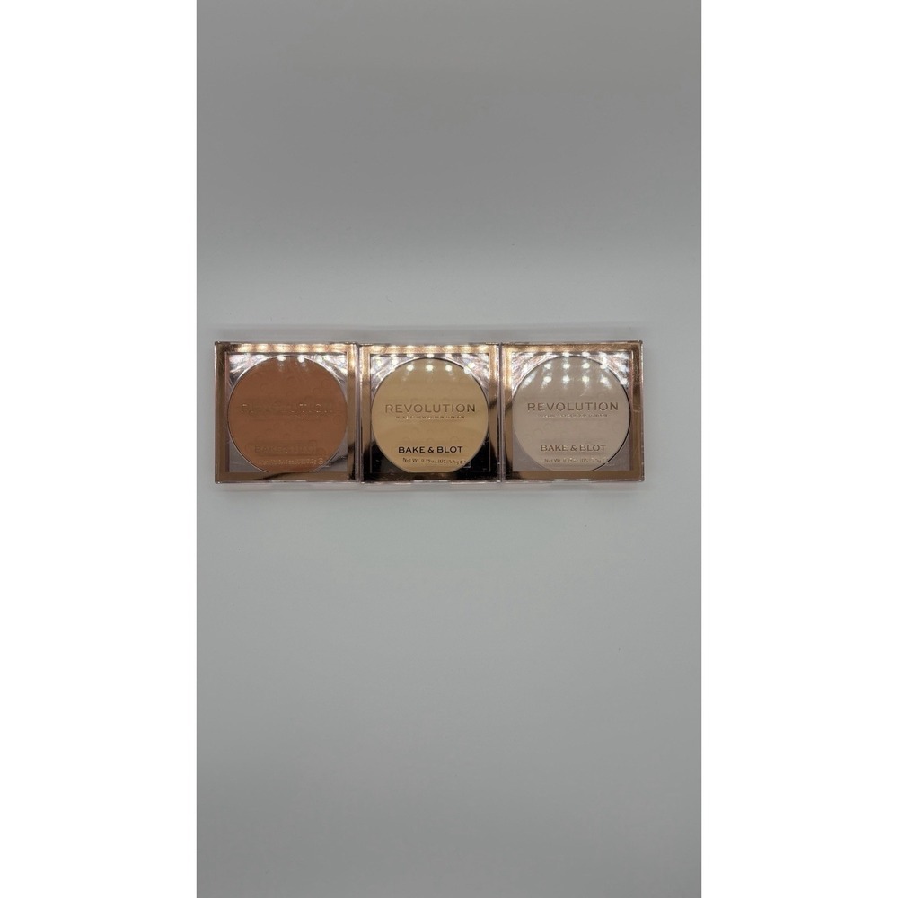 Revolution Bake And Blot Pressed Powder Make-Up 3 Pack 0.19 Oz Each